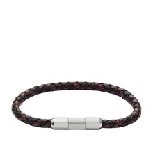 Fossil Herren Armband JF04918040 – Lederarmband in Braun mit Edelstahldetails