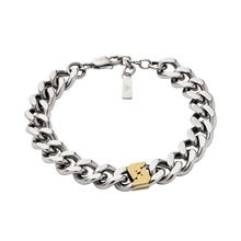 Emporio Armani Men's Bracelet EGS3186040 – Silver with Gold Logo