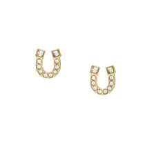 Fossil Earrings JF04908710 – Elegant Gold Studs with Sparkling Stones