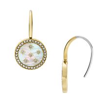 Fossil JF04867710 “Merrit Classic” Mother-of-Pearl Drop Earrings – Gold Tone