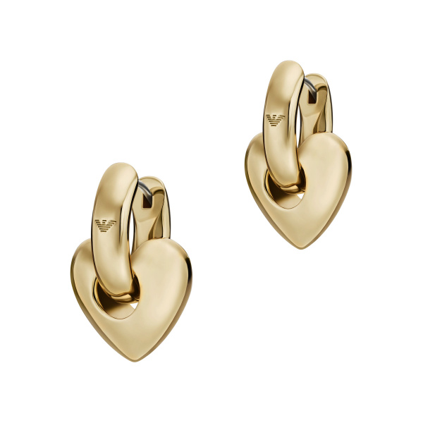Emporio Armani Damen Ohrringe EGS3266710 – Herzform in Gold