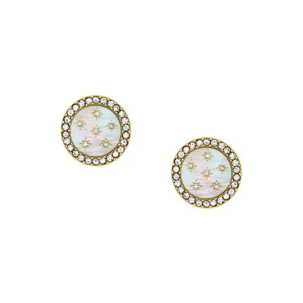 Fossil JF04868710 Classic Mother‑of‑Pearl Gold Ohrstecker – Eleganz in Edelstahl