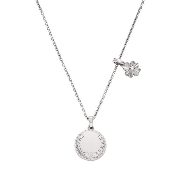 Emporio Armani Halskette EGS3275040 – Damenkette in Edelstahl mit Anhänger & Blume