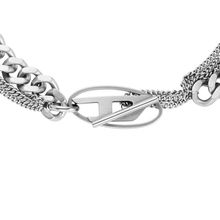 Diesel Herren Halskette DX1549040 – Edelstahl, Oval “D” Logo, 45 cm