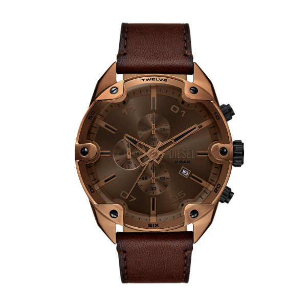 Diesel DZ4698 Men's Watch – Bold Bronze Design with Leather Strap