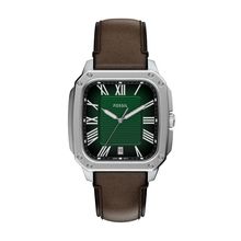 Fossil Men's Watch FS6150 – Stylish Timepiece with Green Dial and Brown Leather Strap