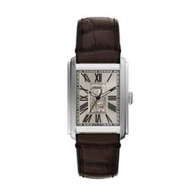 Fossil Herren Uhr ME3272 – Elegante Automatik mit rechteckigem Gehäuse und Lederarmband
