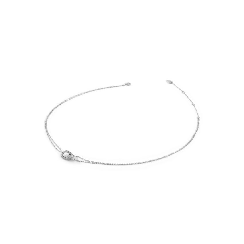 GUESS SILVER JSBN04550JWRHT-U Halskette Doppel Ring