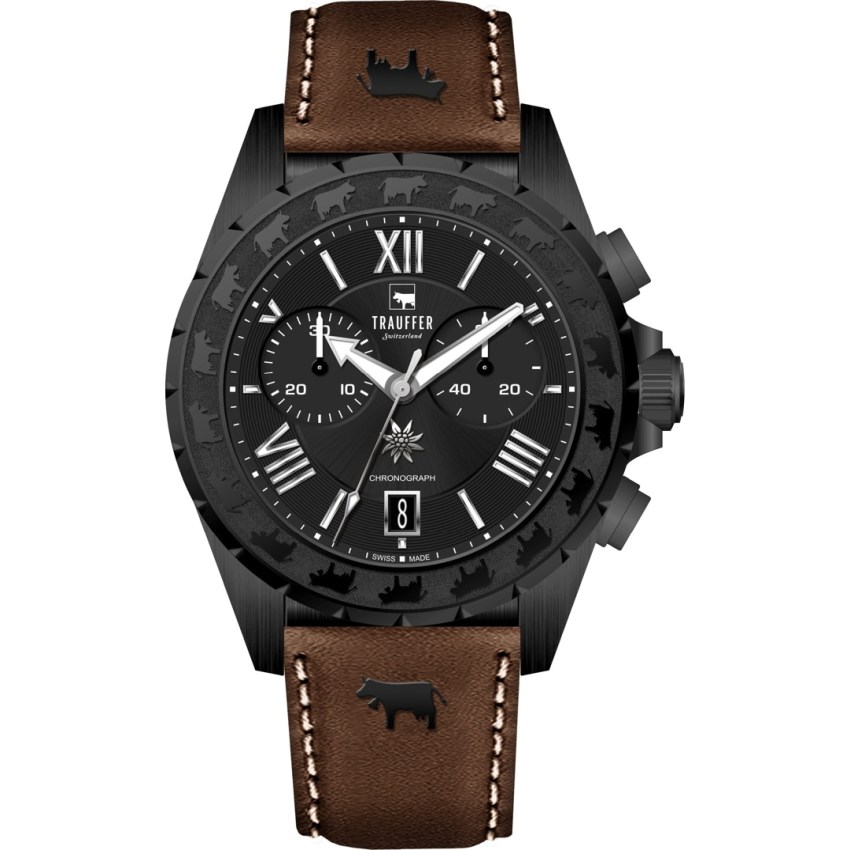Trauffer TR-SP-02-NL-20 Black Chrono Herren Uhr