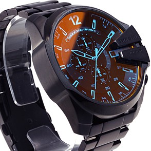 DZ4318 Mega Chief Black Red Chronograph Steel bracelet
