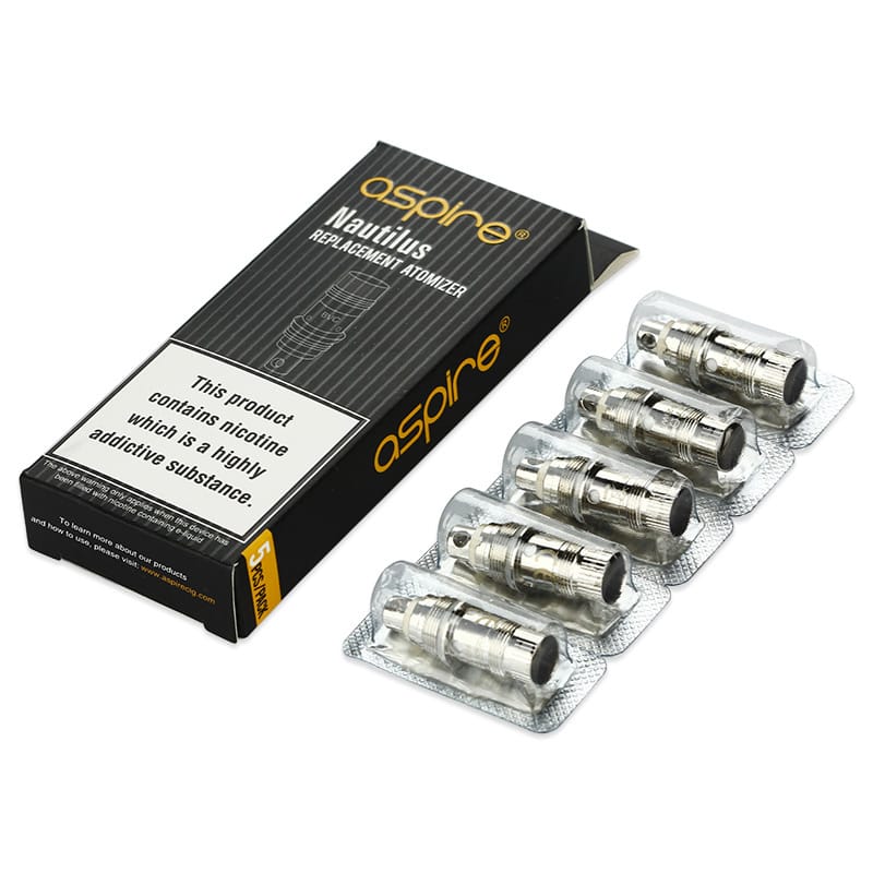 Aspire Nautilus BVC Mesh Verdampferköpfe – 5er Pack, 1,0 Ohm, Für MTL-Inhalation, Kompatibel Mit Nikotinsalzen