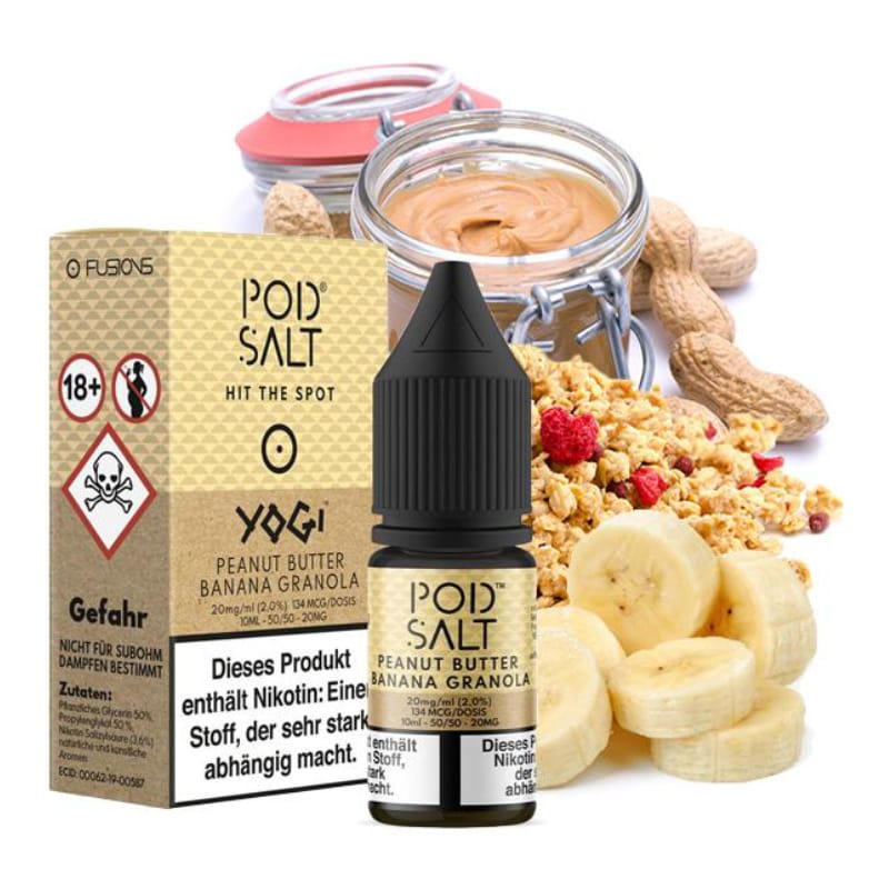 POD SALT FUSIONS Peanut Butter Banana Granola Bar Nikotinsalz Liquid 10