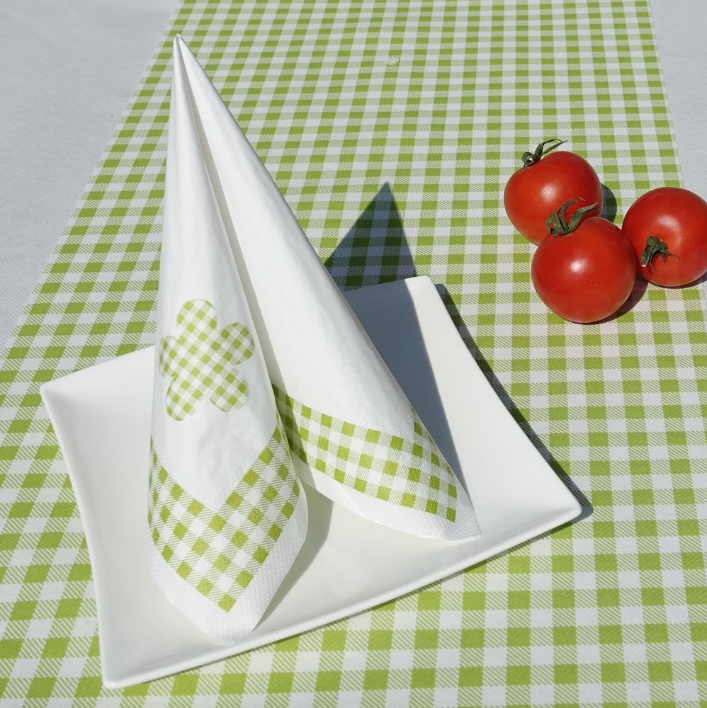 ABVERKAUF! Tischläufer stoffähnlich 33 cm x 20 m - LANDHAUS grün |  plentyShop LTS