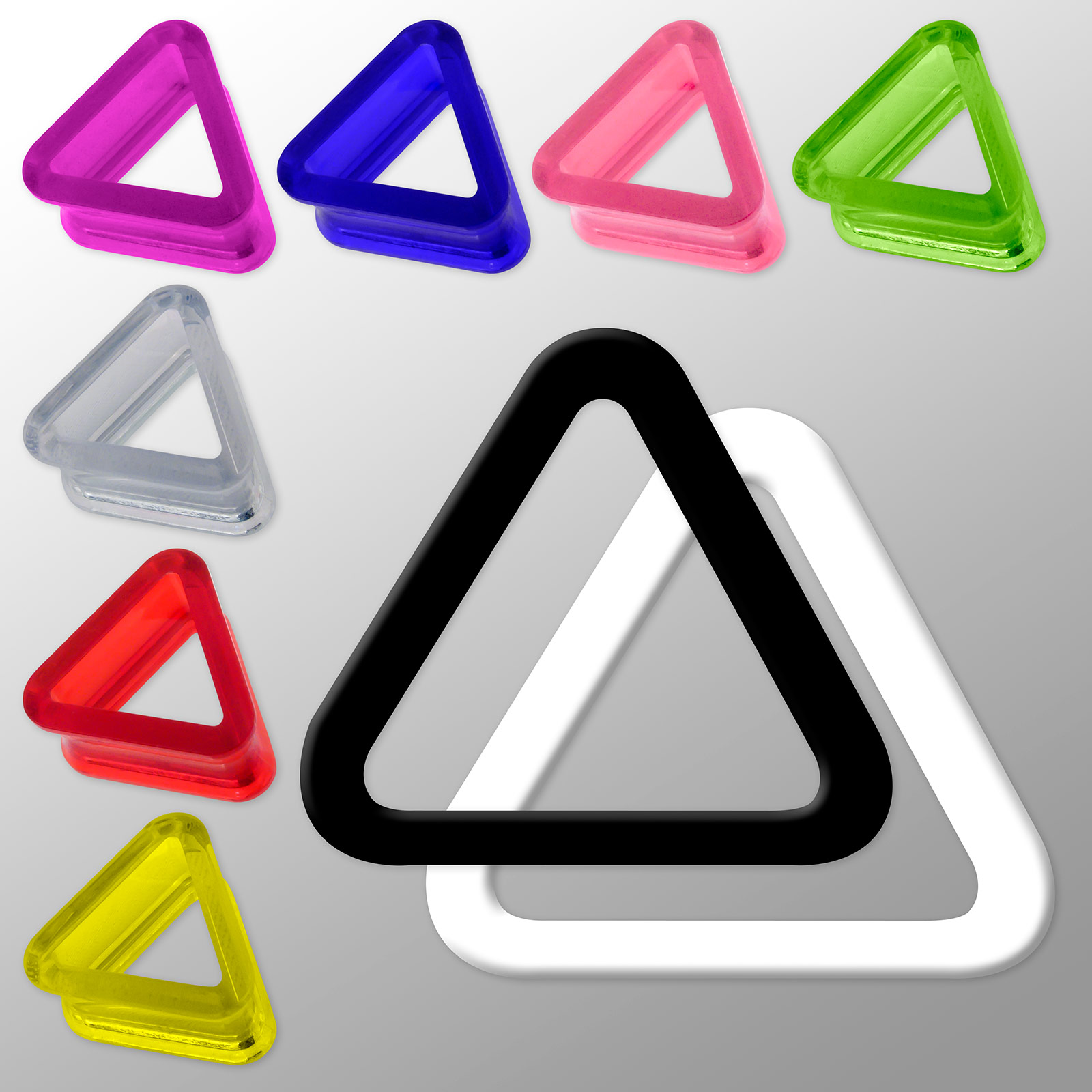 Fly Style - Dreieckiger Flesh Tunnel aus Acryl in 9 verschiedenen Farben