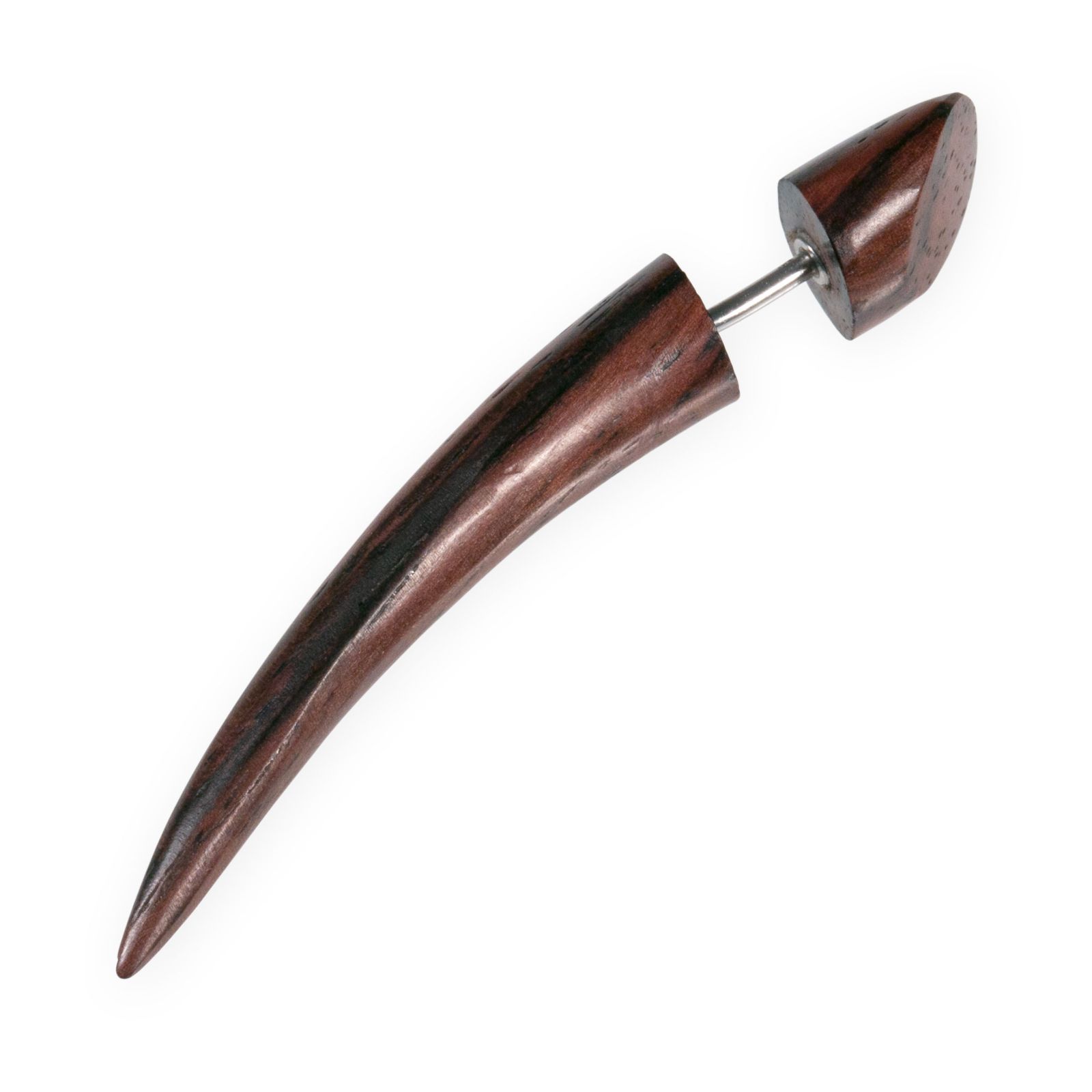 Fake Taper Stretcher Piercing Curved Taper made of dark Wood Fly