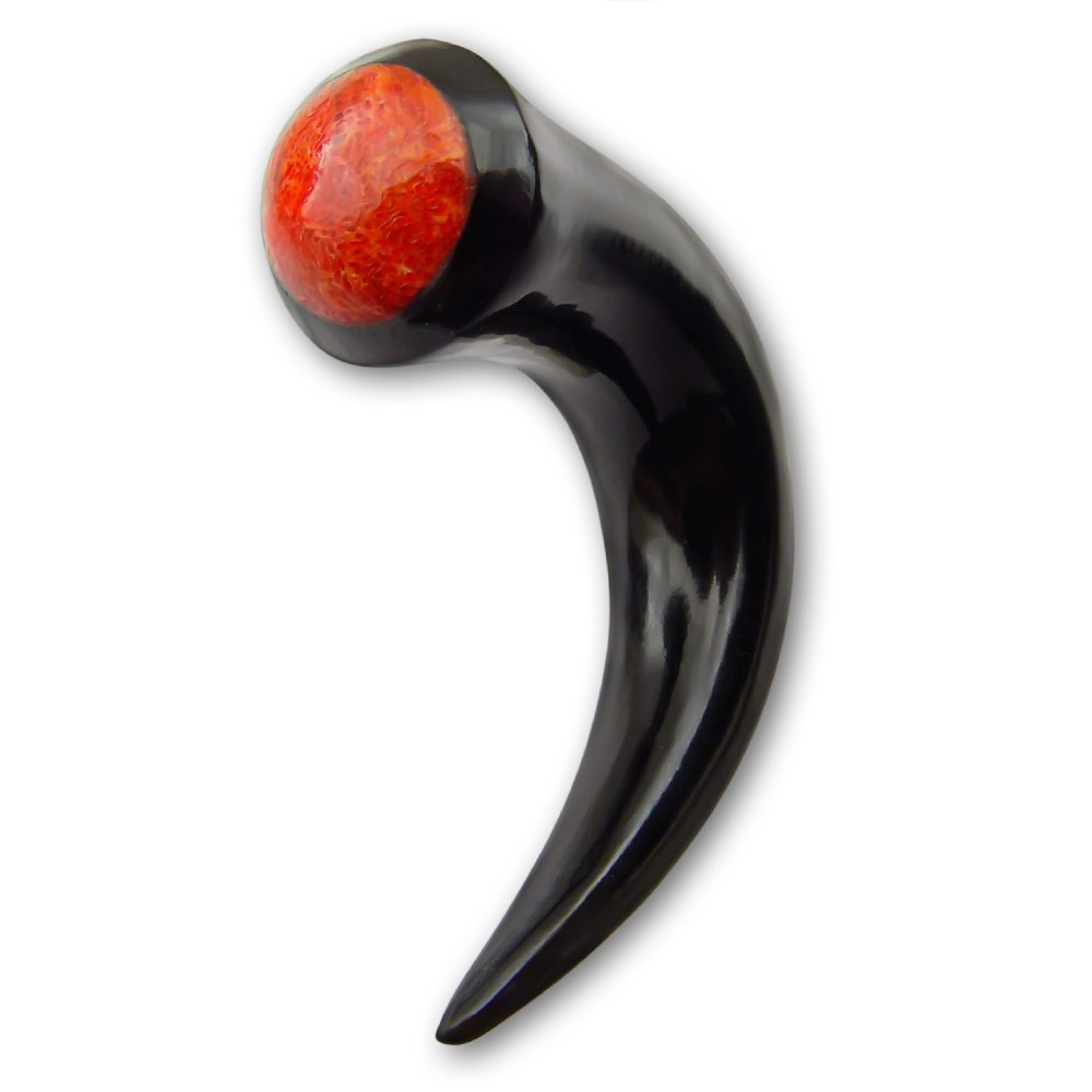 Horn Piercing Expander mit Korallen Inlay Fly Style