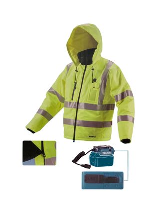 Makita Akku-Heizjacke CJ106DZM 3-Stufen Warnweste Solo-Inkl