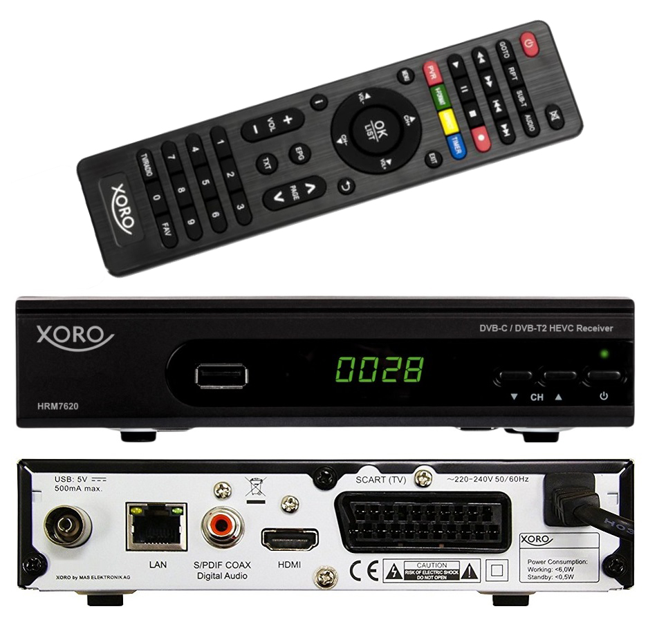 HD Kabel Receiver XORO HRM 7620 Digital HDTV (HRK 7660) Kombo DVBC