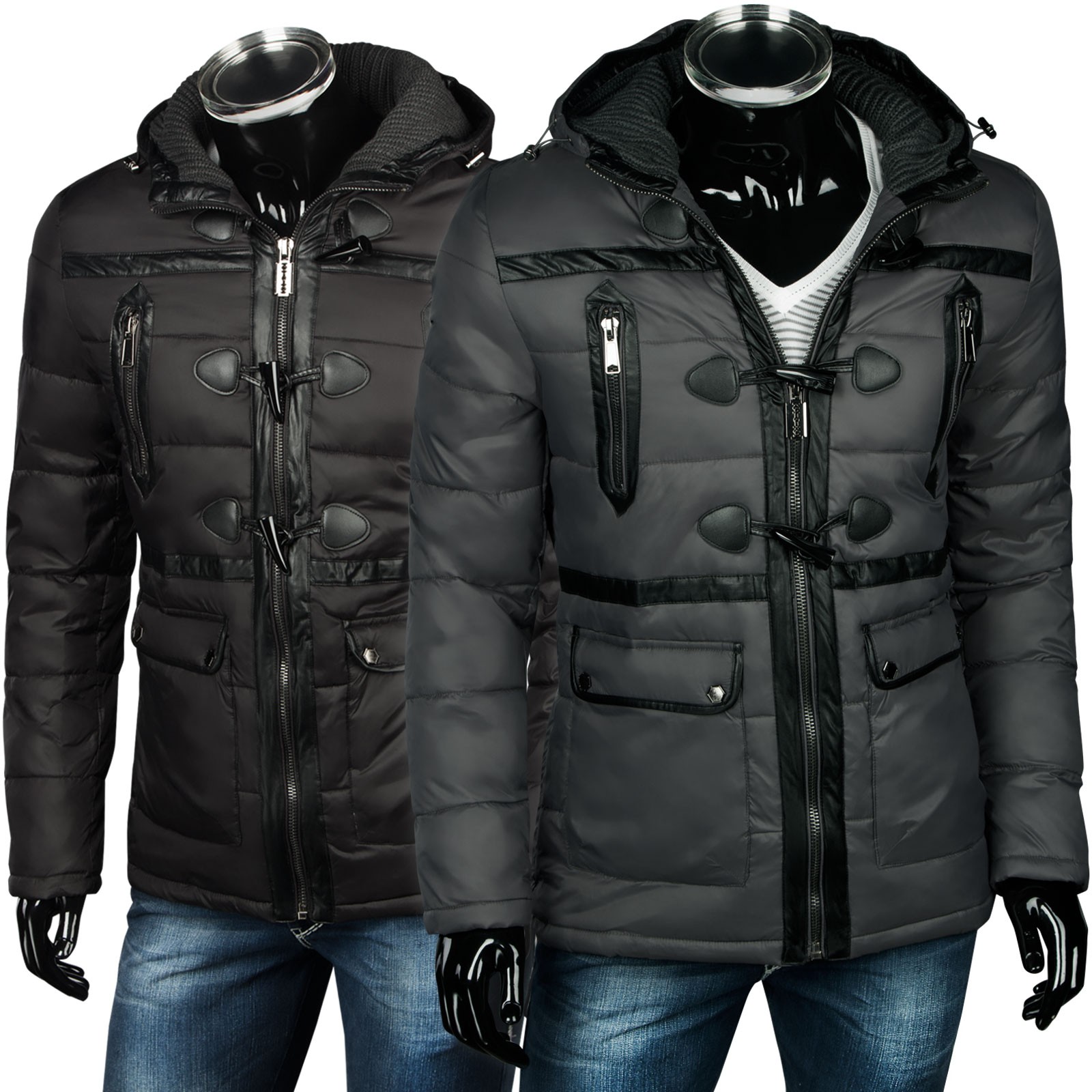 Steppjacke Herren Winter - Atmungsaktiv Mit Reißverschluss Baumwolle Mix