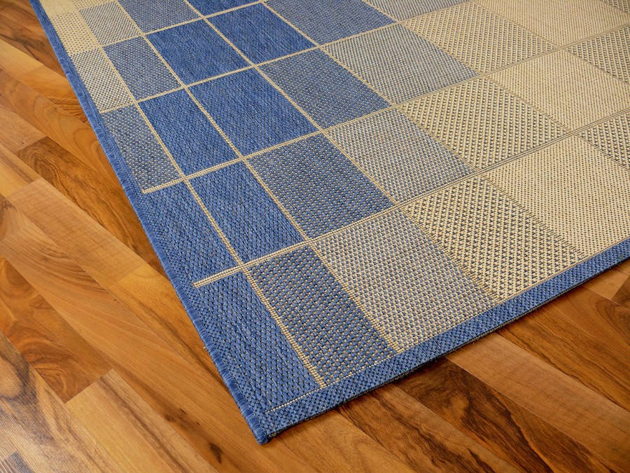 Teppich-Kantenschutz für Türen, blauer flexibler PVC-Teppich