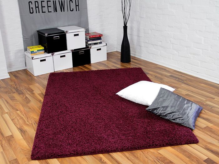 Teppich Hochflor Shaggy Premio Burgund