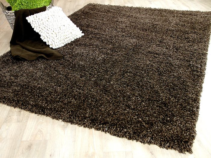 Luxury - Tapis Shaggy à poils longs - Brun foncé