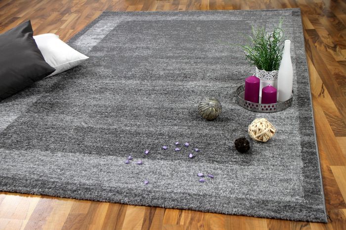 Faro - Tapis de designer - Classique avec bordure - gris
