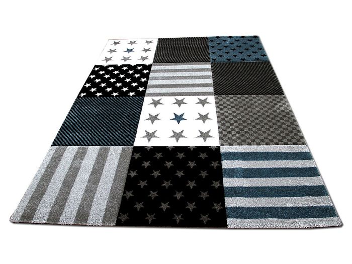 Kinder und Jugend Teppich Maui Sterne Grau Türkis