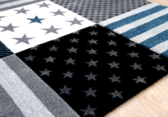 Maui Kids - Tapis pour enfant - motif étoiles gris turquoise