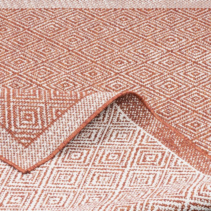 In- und Outdoor Teppich Beidseitig Flachgewebe Hampton Terrakotta Meliert