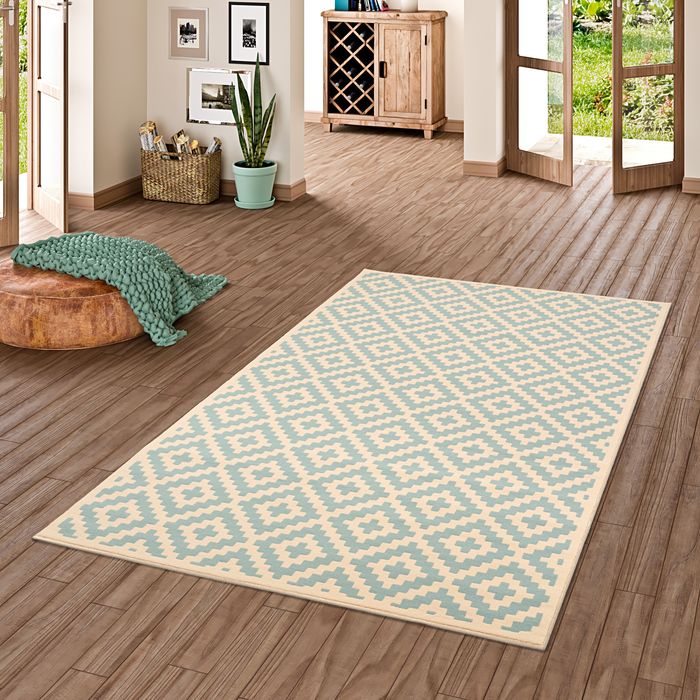 Passion - Tapis Designer - Moderne Motif Diamant Bleu