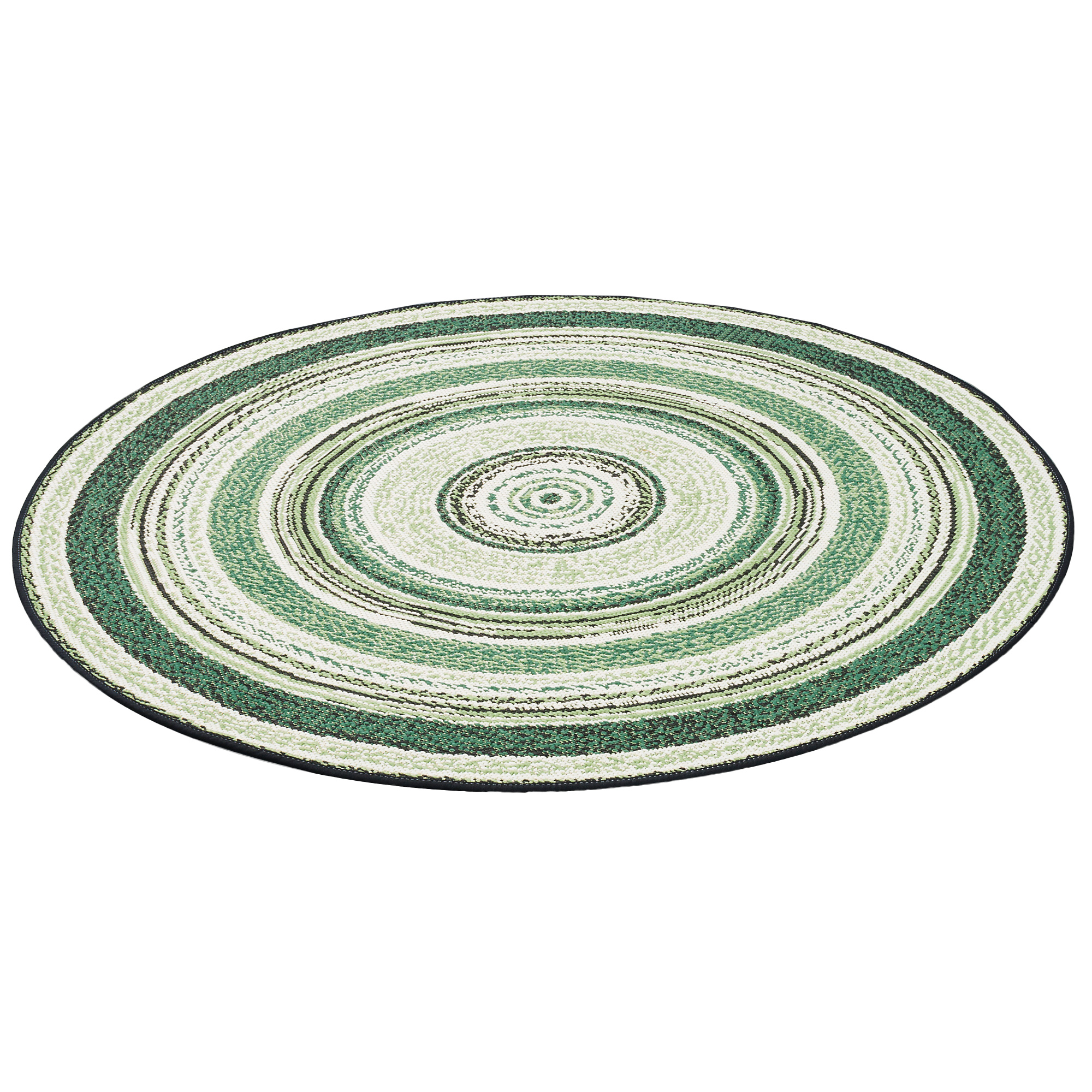Flachgewebe Teppich In- Stripes Carpetto und Outdoor Grün Rund