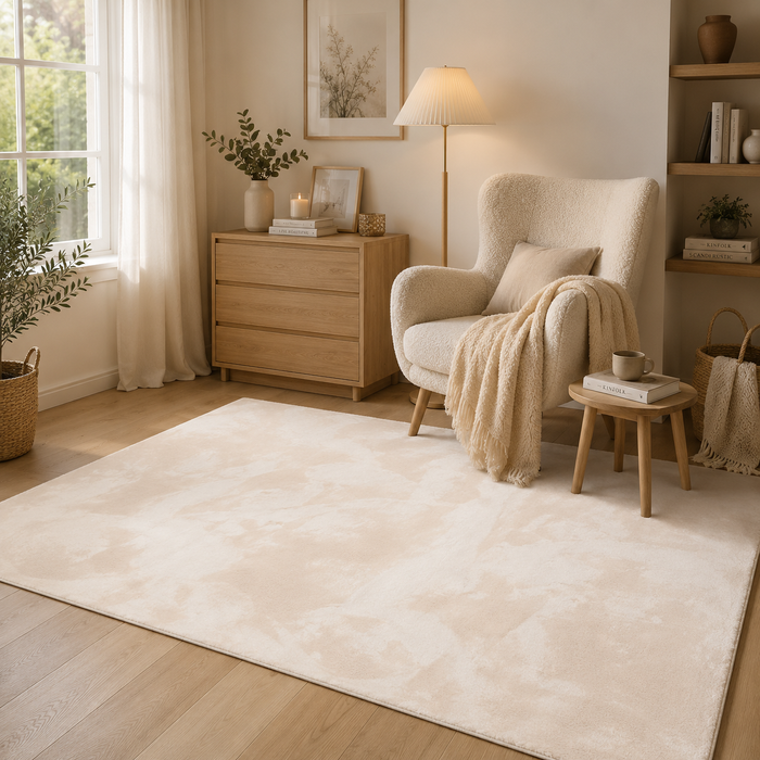 Luxus Super Soft Fellteppich Pearl Creme