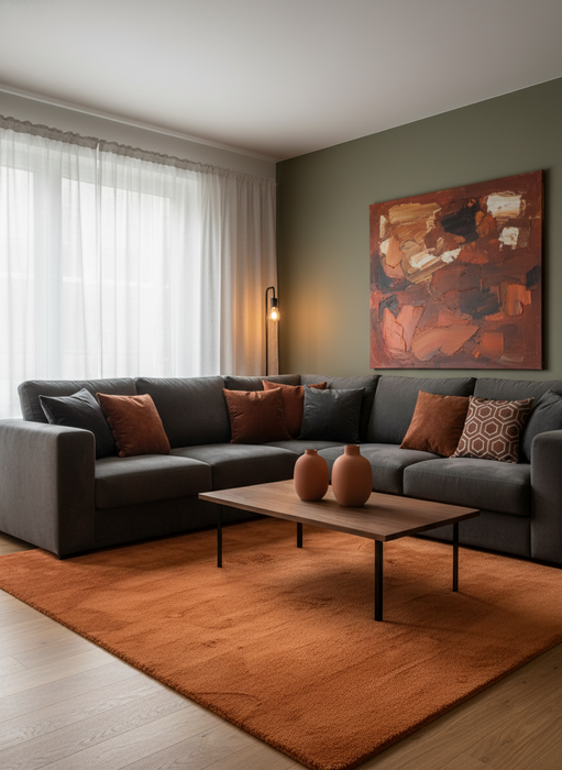 Luxus Super Soft Fellteppich Pearl Terrakotta