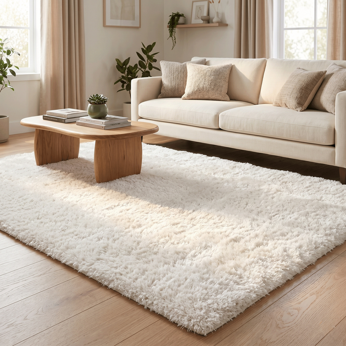 Tapis Shaggy haut velours Feeling Mix Blanc