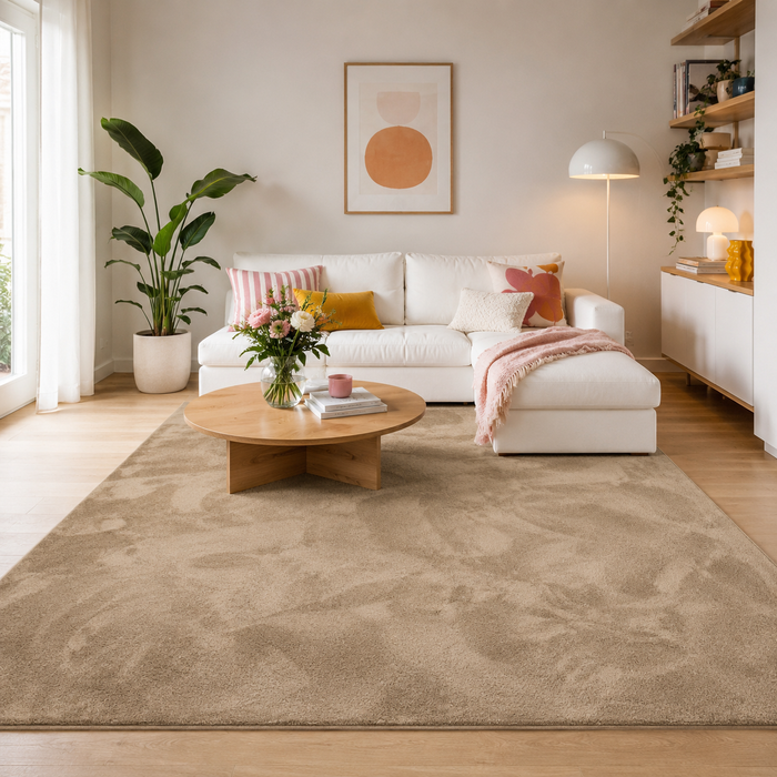 Luxus Super Soft Hochflor Langflor Teppich Melia Taupe