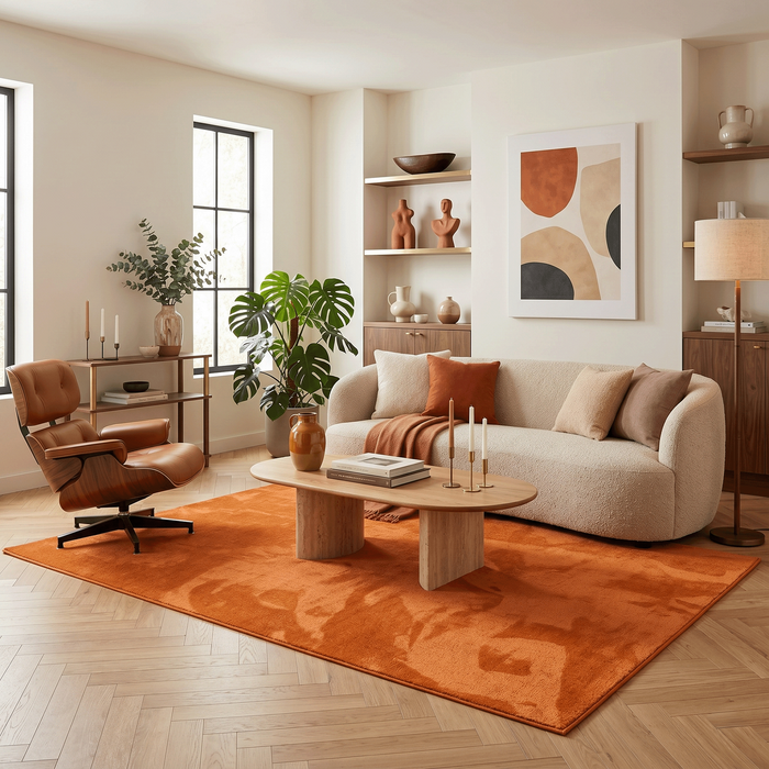 Luxus Super Soft Hochflor Langflor Teppich Melia Orange