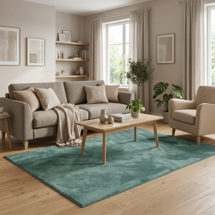 Tapis shaggy luxe ultra doux à poils longs Melia Vert Menthe