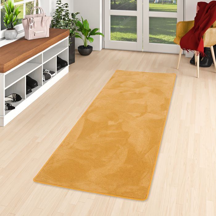 Tapis à Poils Longs Super Doux Coureur Deluxe Curry