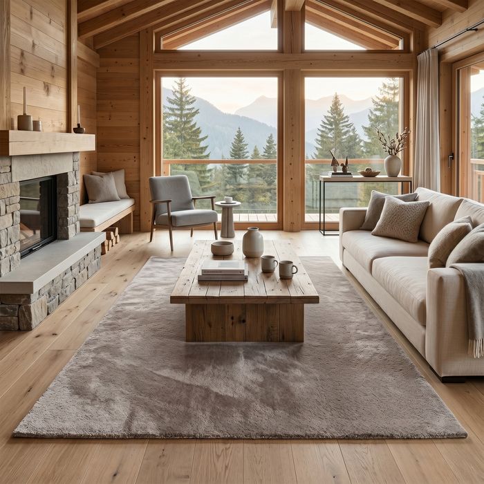 Super Soft Hochflorteppich Livorno Taupe