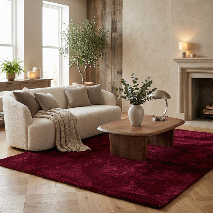 Super Soft Hochflorteppich Livorno Weinrot