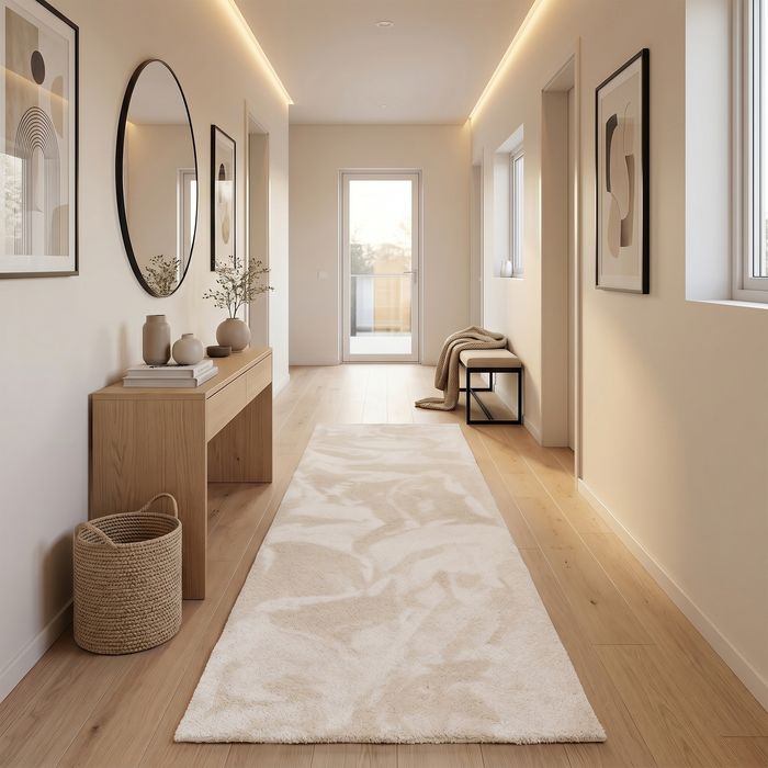 Super Soft Hochflor Läufer Livorno Creme