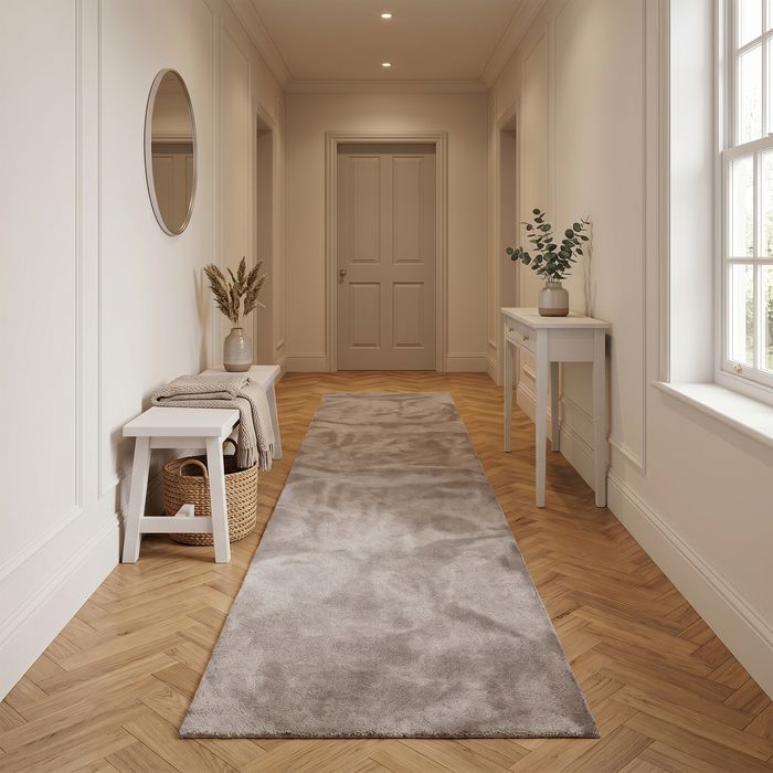 Super Soft Hochflor Läufer Livorno Taupe