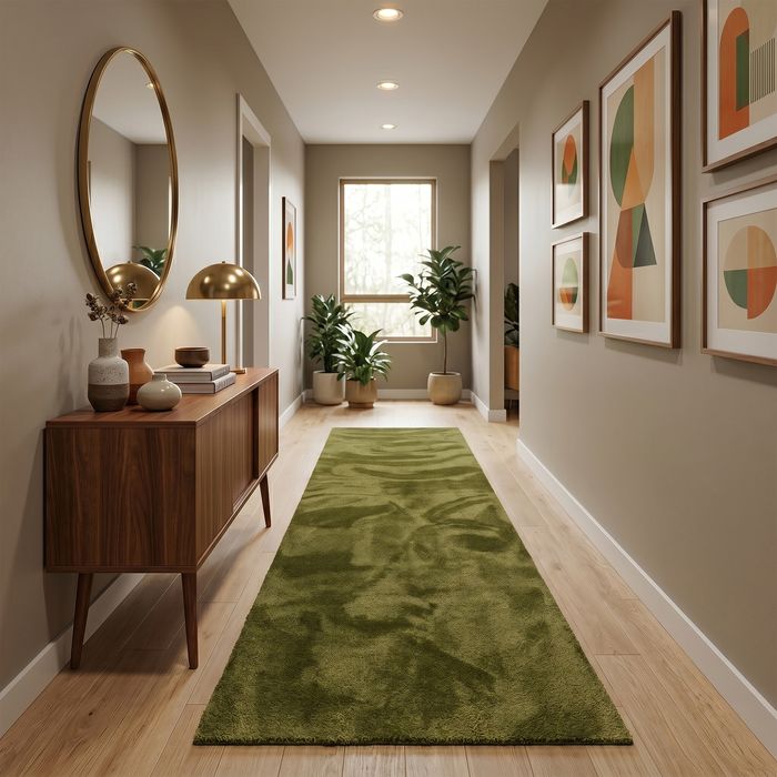 Super Soft Hochflor Läufer Livorno Tannengrün