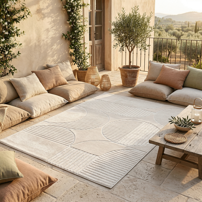 In & Outdoor Teppich Flachgewebe Classy Creme Trend