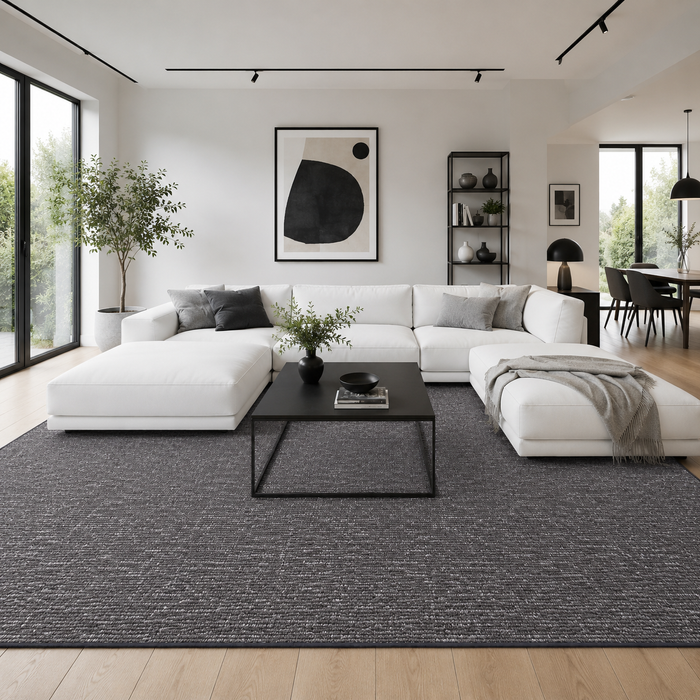 Schlingen Designer Teppich Niva Anthrazit