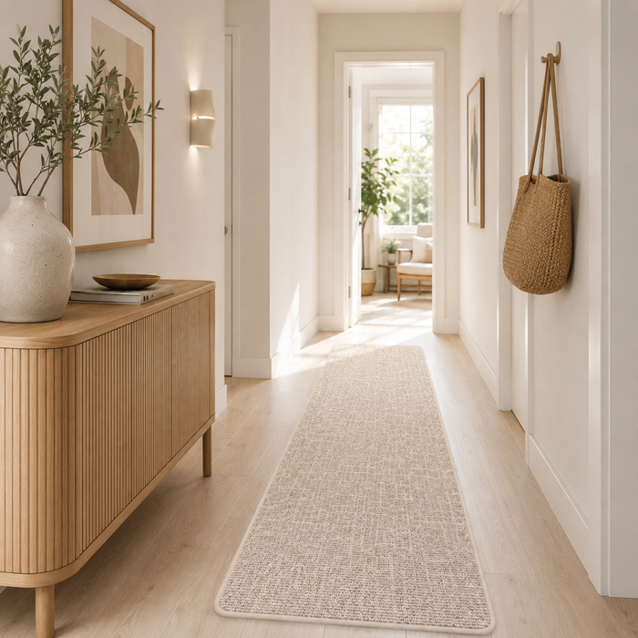 Schlingen Designer Teppich Läufer Niva Beige
