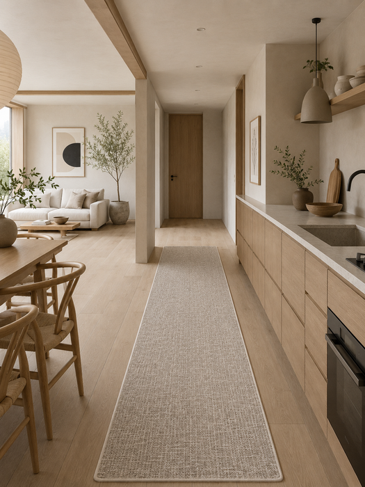Schlingen Designer Teppich Läufer Niva Creme