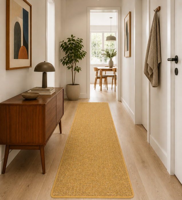 Schlingen Designer Teppich Läufer Niva Curry