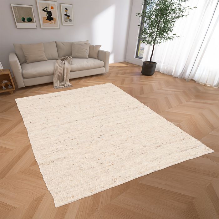 Tapis en laine naturel Alaska beige chiné